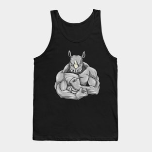 Funny rhino as a bodybuilder Tank Top